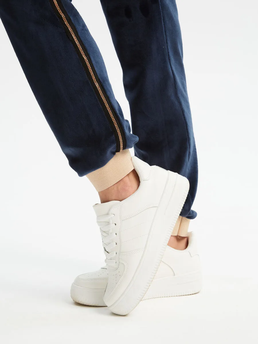 Велюровый костюм Милитари Гламур синий авторская одежда