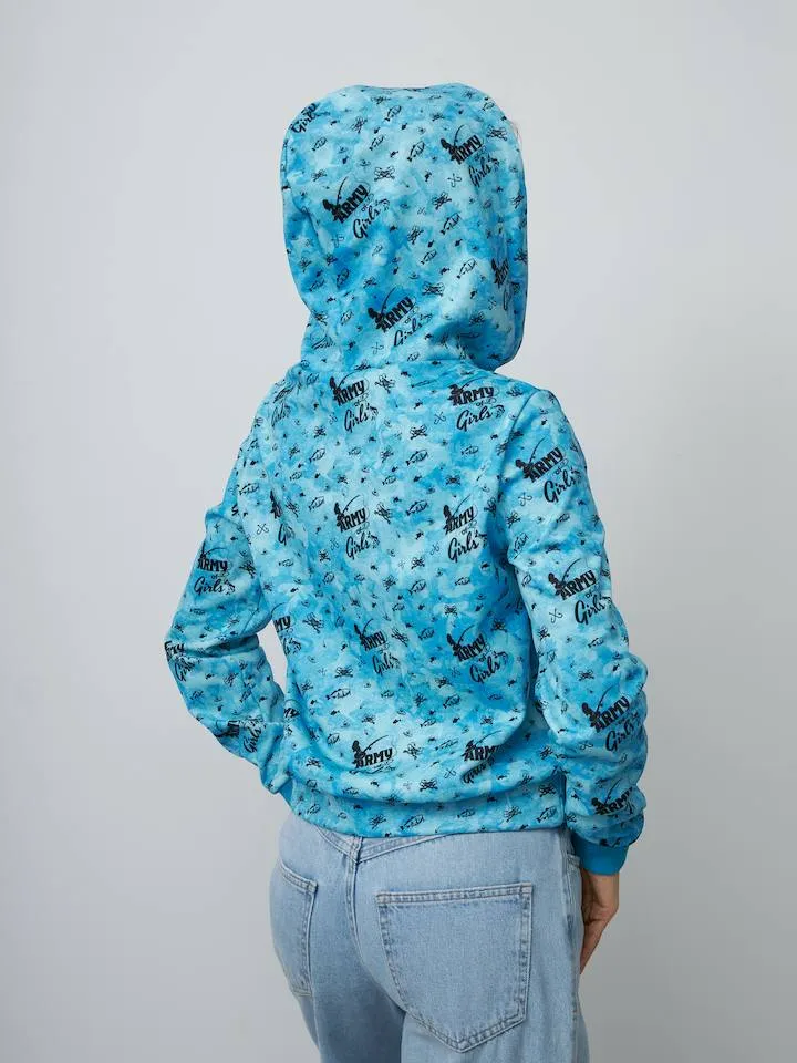 Костюм милитари Рыбалка голубой авторская одежда