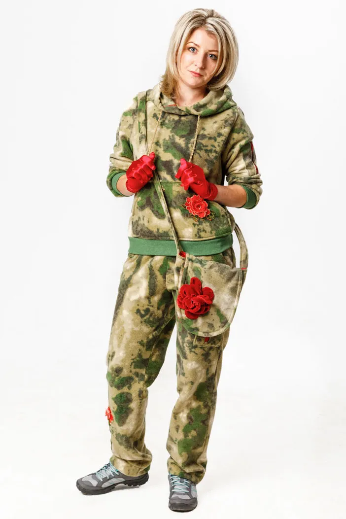 Сумка Алая Розы флис мох авторская одежда