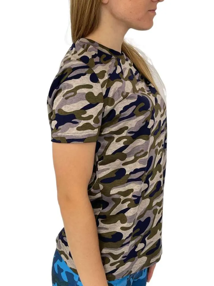 Футболка милитари синяя авторская одежда