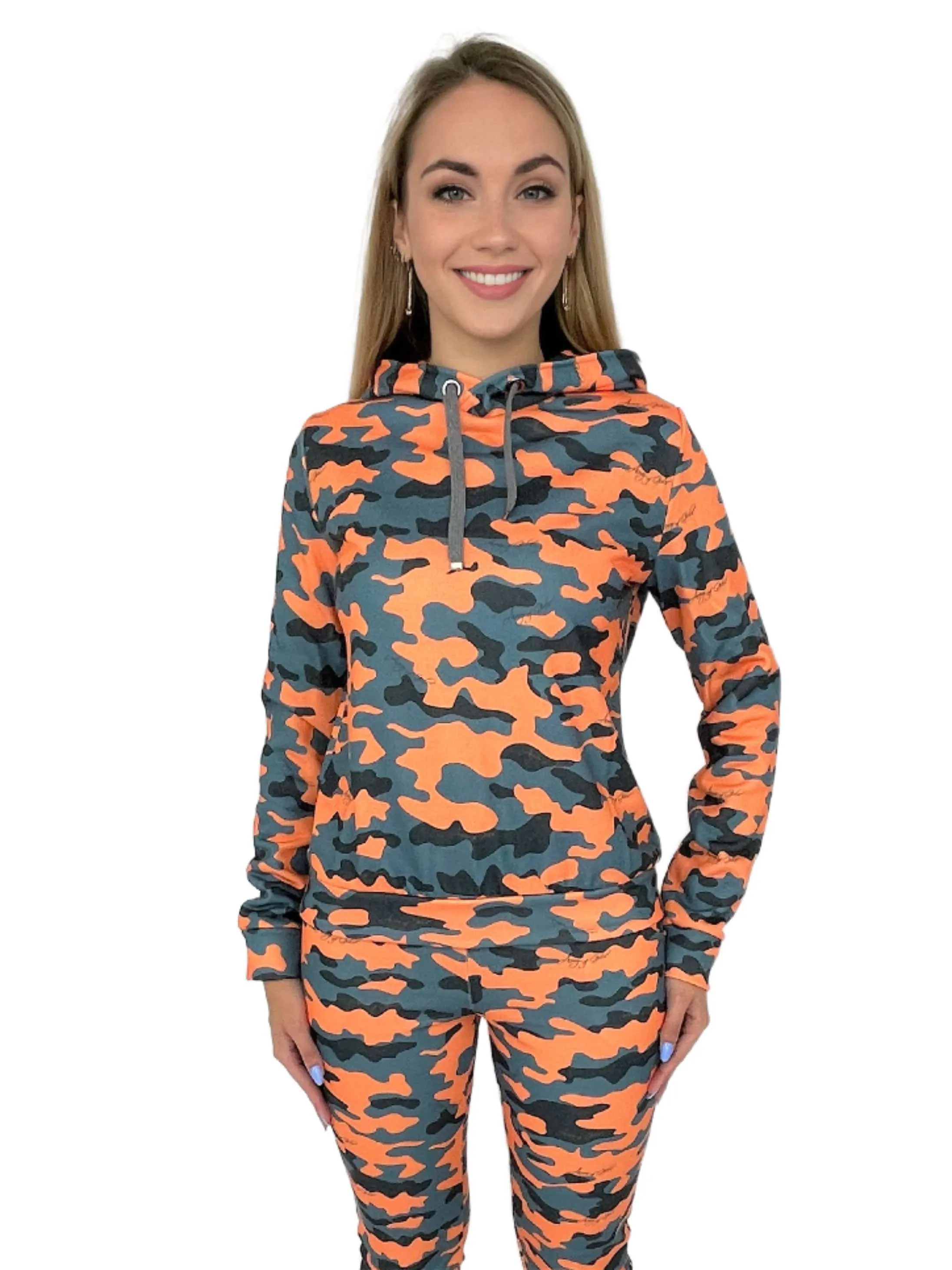 Худи оранжевый камуфляж авторская одежда