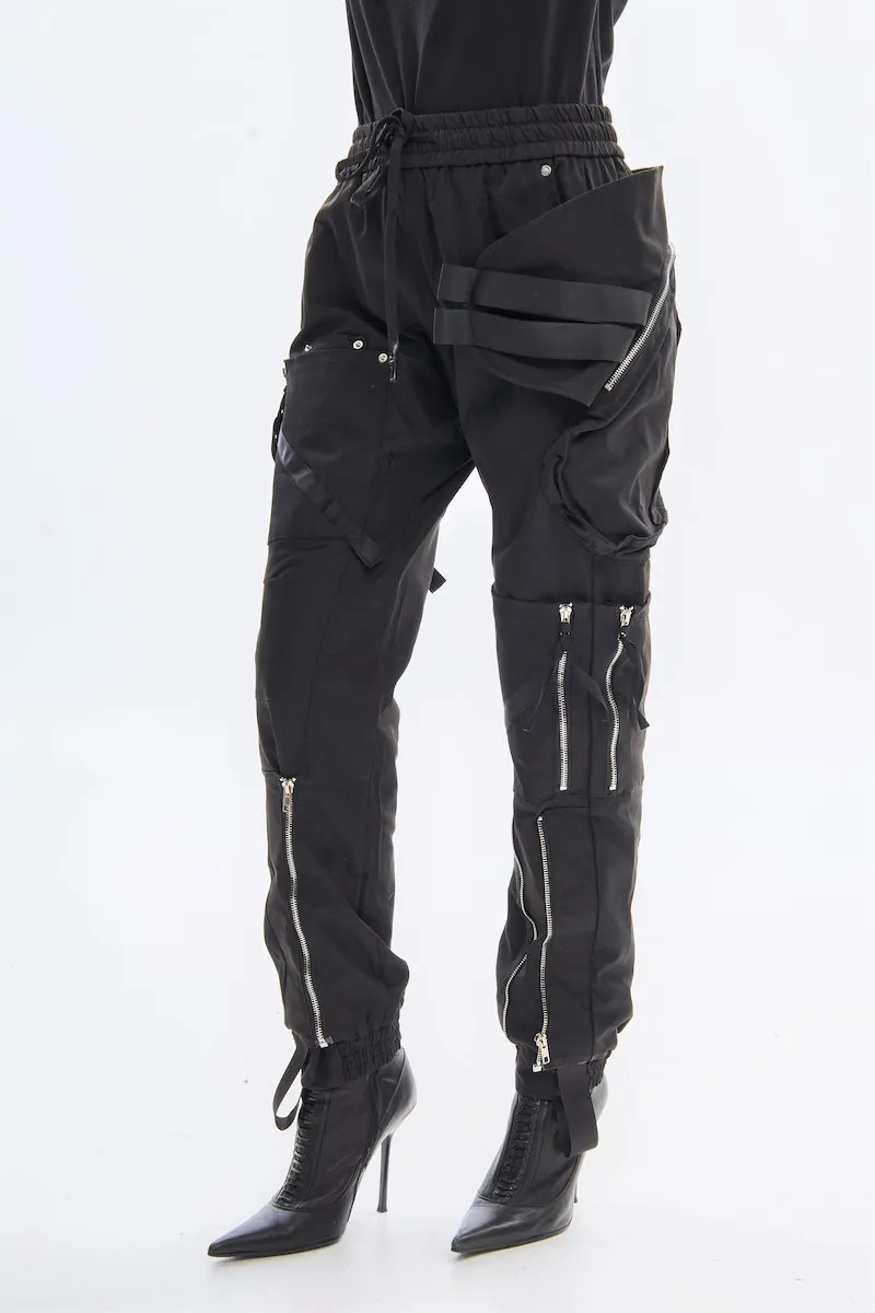 Брюки черные карго авторская одежда