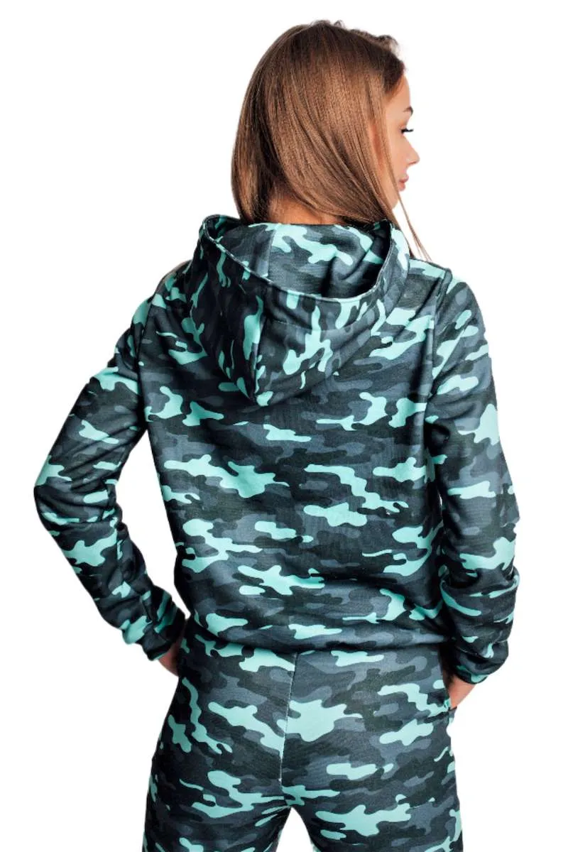 Худи бирюзовый камуфляж авторская одежда