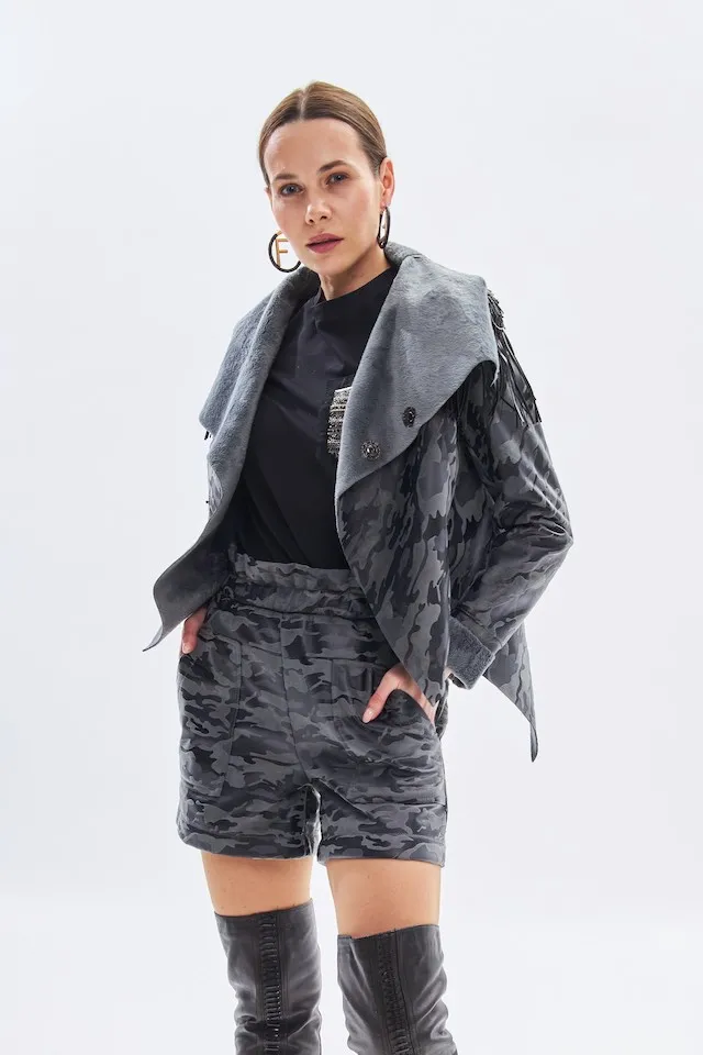 Куртка-косуха кожа дымка авторская одежда