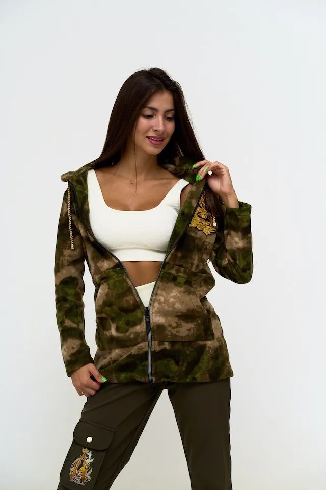 Толстовка флис мох Корона авторская одежда