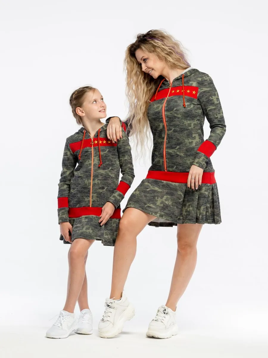 Платье милитари Звездочки авторская одежда