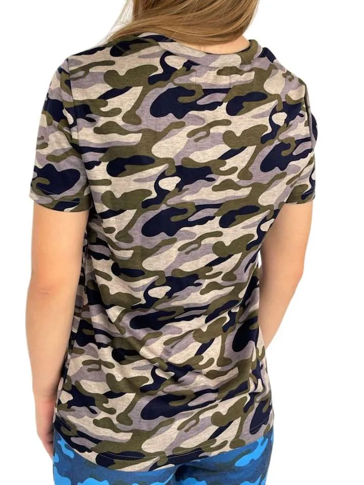 Футболка милитари синяя авторская одежда